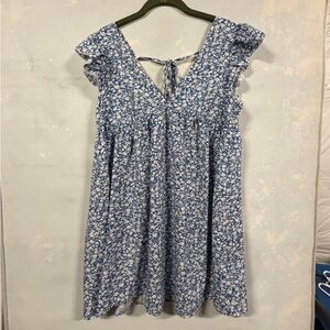 SHEIN Blue and White Floral Dress